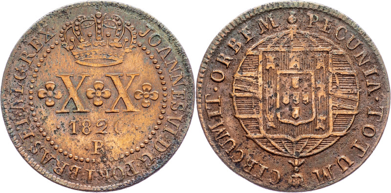 Cobre, 20 Reis 1820 Cobre, 20 Reis 1820, LMB C507; VF

Grade: VF