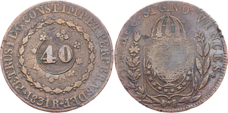 Cobre, 40 Reis 1831 Cobre, 40 Reis 1831, LMB C630; VF

Grade: VF