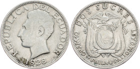 Ecuador, 2 Sucres 1928, Philadelphia