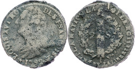 Louis XVI., 2 Sols 1792, W