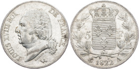 Louis XVIII., 5 Francs 1822, A