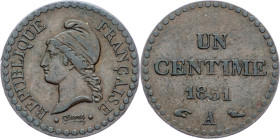 France, 1 Centime 1851, A