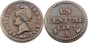 France, 1 Centime 1798-1799