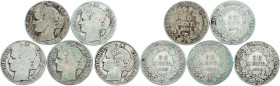 France, 50 Centimes 1881, 1882, 1887, 1888, 1895