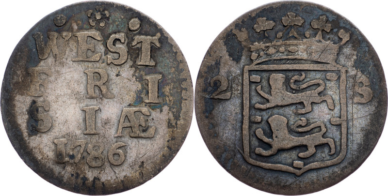 West Friesland, 2 Stuivers 1786 West Friesland, 2 Stuivers 1786, Ag, KM# 106.2; ...