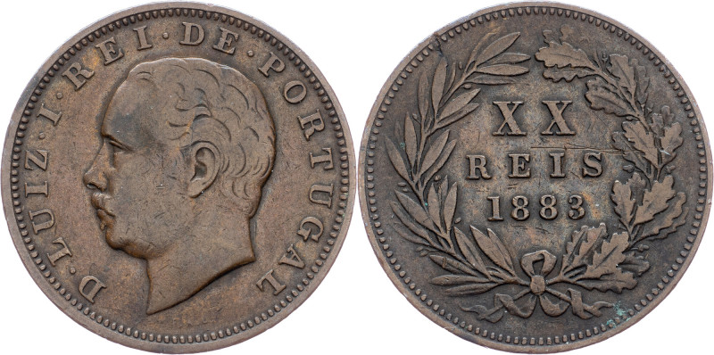 Portugal, 20 Reis 1883 Portugal, 20 Reis 1883, Bronze, KM# 527; VF

Grade: VF