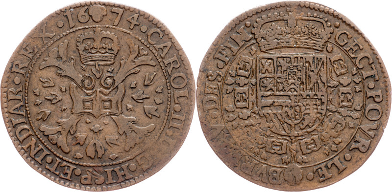 Spanish Netherlands, Jeton 1674 Spanish Netherlands, Jeton 1674, AE, Dugn. 4328;...