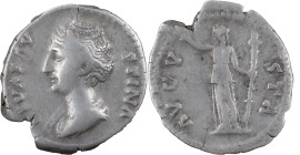 The Roman Empire
Faustina. 138-141. AR Denarius 3.95 g. DIVA FAVSTINA, draped bust left / AVGVSTA, Ceres standing left, raising right hand and holding...