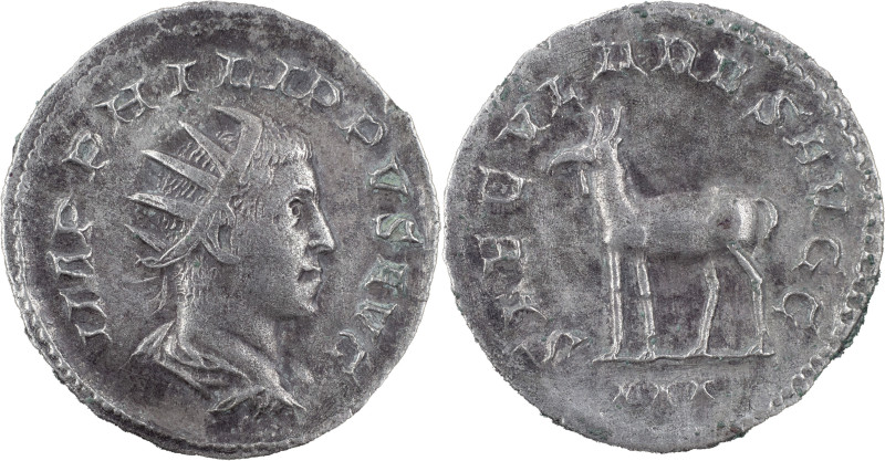 The Roman Empire
Phillip II as Caesar. Rome. Circa 244-249. AR Antoninianus 4.20...