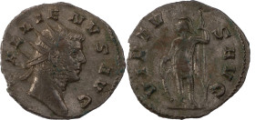 The Roman Empire
Gallienus. Mediolanum 253-268. AR Antoninianus 2.75 g. Obv: GALLIENVS AVG. Radiate bust right, with slight drapery. Rev: VIRTVS AVG. ...