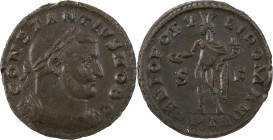 The Roman Empire
Constantius I, as Caesar. Treveri, AD 303-305. AE Nummus 8.87 g. CONSTANTIVS NOB C, laureate and cuirassed bust to right / GENIO POPV...