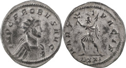 The Roman Empire
Probus. Ticinum, 279. AR Antoninianus 3.74 g. IMP C PROBVS P F AVG, radiate and cuirassed bust to right / MARTI PACIF, Mars advancing...