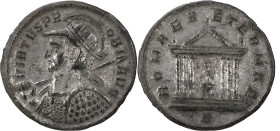 The Roman Empire
Probus. AE Antoninianus 3.08 g. Rome. VIRTVS PROBI AVG, Radiate, cuirassed and helmeted bust left, holding spear and shield. ROMAE AE...