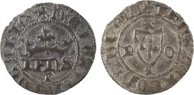 Portugal
D. João I (1385-1433)
Meio Real de 10 soldos Porto
Conhecido também com meio real atípico do Porto
AG: 32.01 0.90 g
MBC+