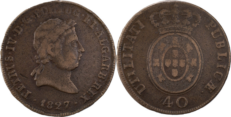 Portugal
D. Pedro IV (1826-1828)
Pataco Lisboa 1827
AG: 01.03 32.69 g
BC+