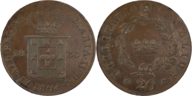 Portugal
D. Maria II (1834-1853)
Ducal Loios 1833
AG: 06.01 21.26 g
MBC