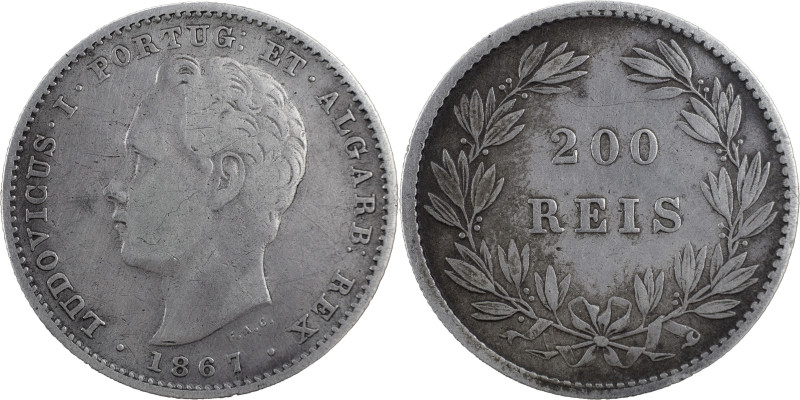 Portugal
D. Luís I (1861-1889)
200 réis 1867 Lisboa
AG: 11.03 4.96 g
MBC-