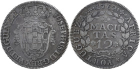 Angola
D. José I (1750-1777)
12 Macutas 1762
AG: 14.01 17.25 g
BELA