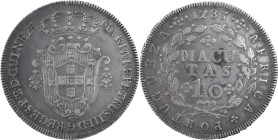 Angola
D. Maria I e D. Pedro III (1777-1786)
10 macutas 1783
AG: 08.01 14.71 g
BELA