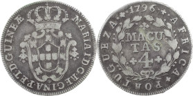 Angola
D. Maria I (1786-1799)
4 Macutas 1796
AG: 05.02 5.60 g
MBC