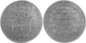 Angola
D. Maria I (1786-1799)
10 Macutas 1796
AG: 08.01 14.52 g
MBC