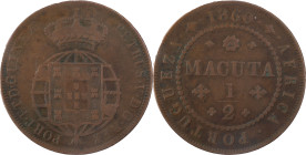 Angola
D. Pedro V (1853-1861)
Meia macuta 1860
AG: 01.02 18.48 g
MBC