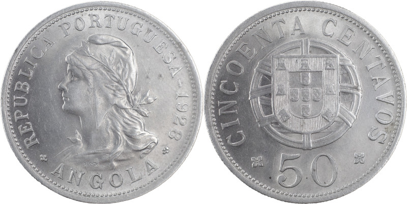 Angola
República Portuguesa (1910-Presente)
50 centavos 1928
AG: 14.02 10.64 g
S...