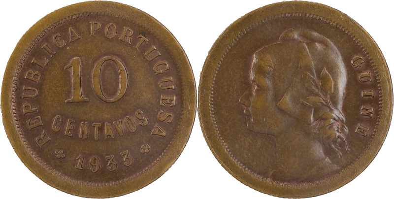 Guiné
República Portuguesa (1910-Presente)
10 centavos 1933
AG: 02.01 3.87 g
SOB...