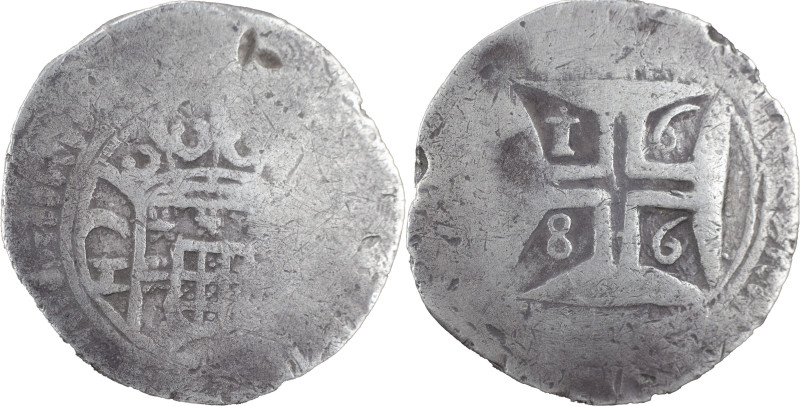 Índia Portuguesa
D. Pedro II (1683-1706)
Xerafim G-A 1686
AG: 10.04 9.89 g
BC