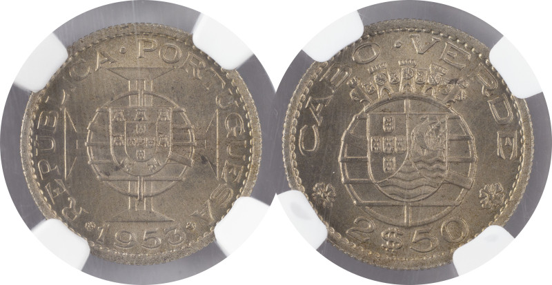 Moedas certificadas
Portugal - Cabo Verde
República Portuguesa 2.5 escudos 1953
...