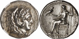 MACEDON. Kingdom of Macedon. Philip III, 323-317 B.C. AR Tetradrachm, Babylon Mint, ca. 323-317 B.C. NGC Ch EF.
Pr-P181; Muller-P99. Head of Heracles...