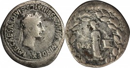 AUGUSTUS, 27 B.C.- A.D. 14. AR Cistophorus (11.54 gms), Ephesus Mint, ca. 28-20 B.C. NEARLY VERY FINE.
RIC-476. Laureate head of Octavian/Augustus fa...