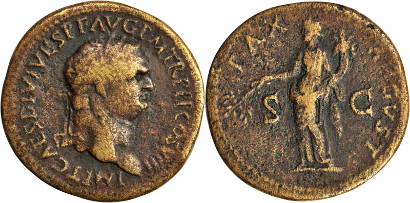 TITUS, A.D. 79-81. AE Sestertius (25.07 gms), Thrace Mint, ca. A.D. 80-81. NEARL...