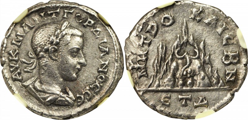 GORDIAN III, A.D. 238-244. Cappadocia. Caesarea. AR Drachm, Year 4 (ca. A.D. 240...