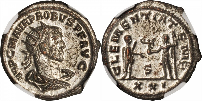 PROBUS, A.D. 276-282. BI Aurelianianus (4.73 gms), Antioch Mint, ND. NGC MS, Str...