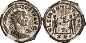 PROBUS, A.D. 276-282. BI Aurelianianus (4.73 gms), Antioch Mint, ND. NGC MS, Strike: 5/5 Surface: 4/5. Silvering.
RIC-920. Radiate and cuirassed bust...