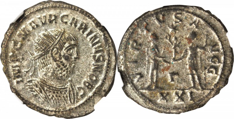 CARINUS AS CAESAR, A.D. 282-283. BI Aurelianianus (4.24 gms), Antioch Mint. NGC ...