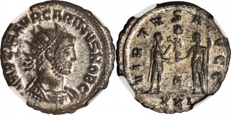 CARINUS AS CAESAR, A.D. 282-283. BI Aurelianianus (3.71 gms), Antioch Mint. NGC ...