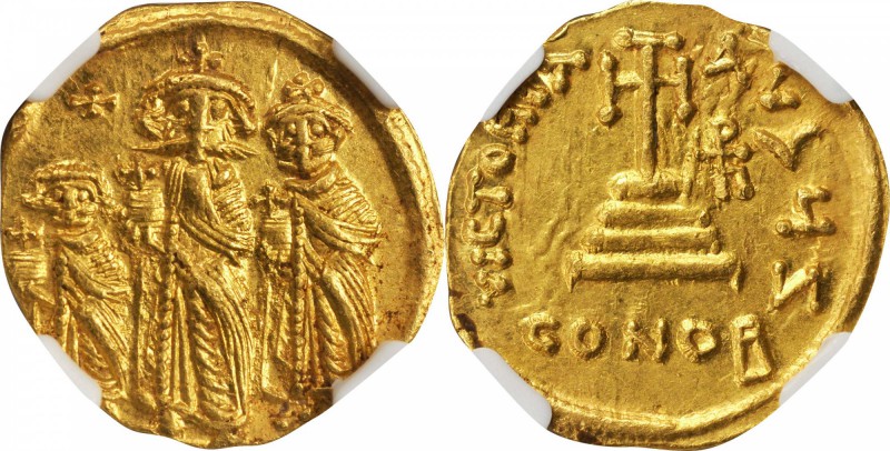 HERACLIUS, 610-641. AV Solidus (4.43 gms), Constantinople Mint, 7th Officinae. N...