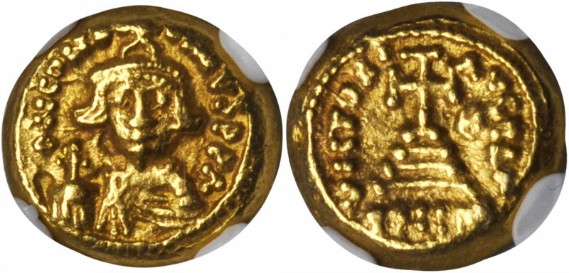 CONSTANS II, 641-668. AV Solidus (4.44 gms), Carthage Mint, Indiction Year 3 (A....