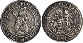 AUSTRIA. Taler, 1553. Joachimsthal Mint. Ferdinand I. PCGS Genuine--Tooled, VF Details Gold Shield.
Dav-8046. Several as-made planchet stress lines a...