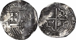 BOLIVIA. 8 Reales, ND (1613-17)-P B. Potosi Mint. Philip III. NGC EF Details--Cleaned.
26.41 gms. KM-10. Boldly struck on a round planchet though wit...