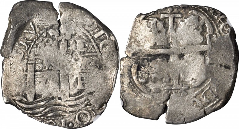BOLIVIA. 8 Reales, 1676-P E. Potosi Mint. Charles II. NGC FINE-15.
25.92 gms. K...