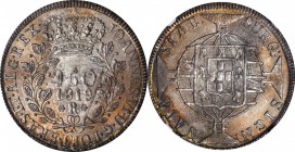 BRAZIL. 960 Reis, 1819-R. Rio de Janeiro Mint. John VI. NGC MS-63.
KM-326.1; LDMB-P477; Gomes-25.06. Slightly off center strike with rich gray to mul...