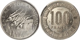 CENTRAL AFRICAN EMPIRE. Nickel 100 Francs Essai (Pattern), 1978. PCGS SP-66 Gold Shield.
KM-E5. Mintage: 1,900. A couple of minor unobtrusive spots o...