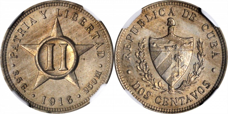 CUBA. Trio of Certified Minors, 1915 & 1916. All NGC Certified.
All examples lu...