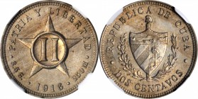 CUBA. Trio of Certified Minors, 1915 & 1916. All NGC Certified.
All examples lustrous with medium almond toning.
1) 1915 Centavo KM-9.1. MS-63.
2) ...