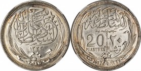 EGYPT. 20 Piastres, AH 1335 (1917). NGC MS-62.
KM-321. Occupation coinage. Lustrous with some mild peripheral tone.