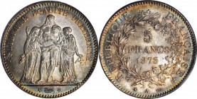 FRANCE. 5 Francs, 1873-A. Paris Mint. PCGS MS-65.
Gad-745a; KM-820.1. A lovely example with rainbow peripheral toning on both sides.