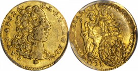 GERMANY. Bavaria. 1/4 Carolin, 1731. Karl Albrecht. PCGS EF-45 Gold Shield.
Fr-231; KM-404. An attractive, moderately circulated example with bright ...